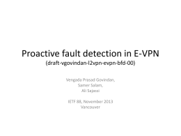 Proactive fault detection in E-VPN