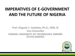 E-Gov Imperatives and Future of Nigeria