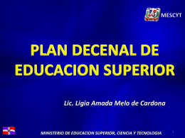 Plan Decenal de Eduacion Superior