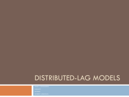 autoregressive and distributed-lag models