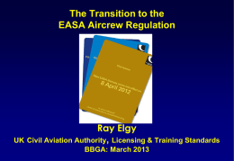 TRANSITION TO EASA REGULATIONS FOR FLIGHT CREW