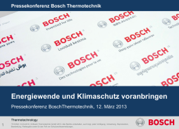 Pressekonferenz Bosch Thermotechnik