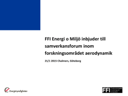 FFI Energi o Miljö inbjuder till samverkansforum inom