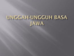Unggah ungguh basa Jawa