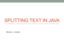Splitting text in Java