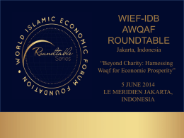 CORPORATE waqf? - World Islamic Economic Forum Foundation