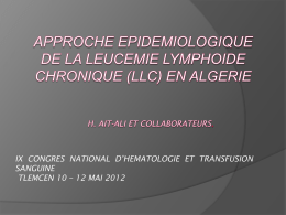 (LLC) en ALGERIE - Société algérienne d`hématologie et de