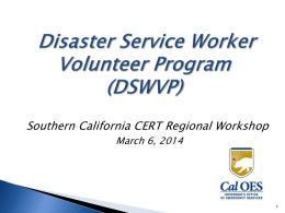 DSWVP - California Volunteers
