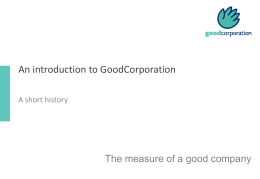 introduction to GoodCorporation