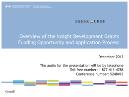 SSHRC Insight Development Grants Presentation Dec 2013