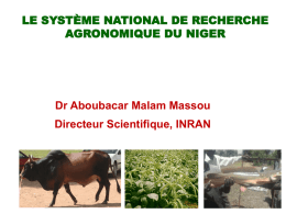 Le Système National de Recherche agronomique du