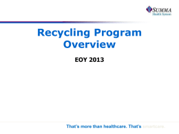 Click to view Summa Health System Recycling Program Overview