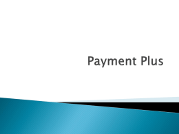 Payment Plus training info