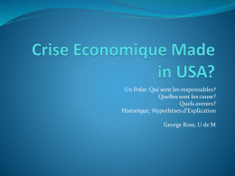 Crise Economique Made in USA?