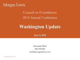 Legislative Update - Council on Foundations