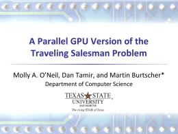 A Parallel GPU Version of the Traveling Salesman Problem