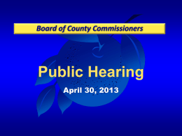 Public Hearings Universal Boulevard & Pavilion at Sand Lake