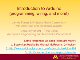 Arduino training slides - AEM - Aerospace Engineering and Mechanics