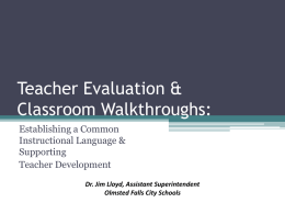 Teacher Evaluation & Classroom Walkthroughs: