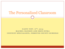 The Personalized Classroom