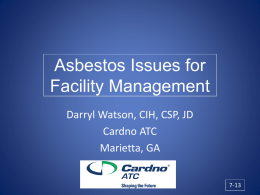 Asbestos Issues for Facility Management