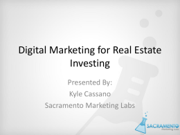 Kyle Cossanos Real Estate Marketing Presentation