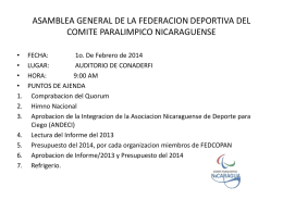 Informe 2013 - Federación Nicaragüense del Comité Paralímpico