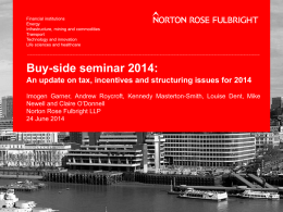 Norton Rose presentation - Financial services: Regulation tomorrow