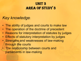 Precedent - SSCLegalstudies