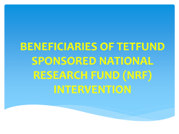 beneficiaries of tetfund sponsored national research fund