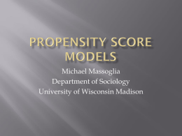 Propensity Score Models - Social Science Research Commons