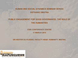 Du Plessis Public engagement for good governance