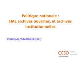 archives ouvertes et archives institutionnelles