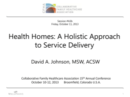 Health Home Services Required - Collaborative Family Healthcare