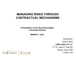 Managing Risk Through Contractual Mechanisms