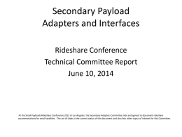 Presentation - Small Payload Rideshare Association