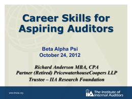 Audit Skills - Dick Anderson`s Deck for the Presentation