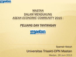 Masyarakat Standardisasi dalam Mendukung ASEAN Economic