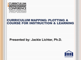 Curriculum Mapping Lichter - Global Center For College & Career
