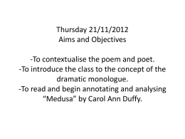 Poetry Carol Ann Duffy annotations