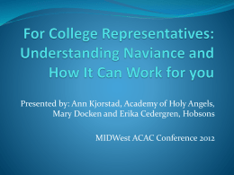Naviance - Iowa Association for College Admission Counseling