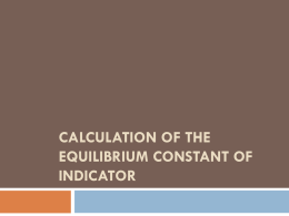 Calculation of the equilibrium constant of indicator
