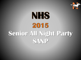 2015 SANP Information/Summary