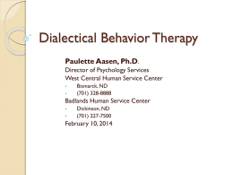Dr. Paulette Aasen`s presentation on DBT