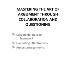 mastering the art of argument through collaboration and
