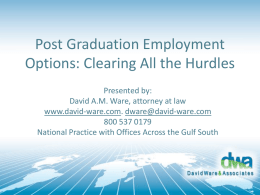 Post Graduation Employment Options: Clearing All the Hurdles