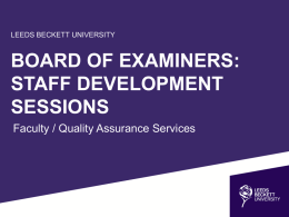 Board of Examiners - Leeds Beckett University