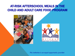 At-Risk Afterschool Meals in the Child and Adult Care Food Program