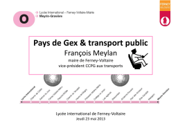 Présentation du 23 mai 2013 : "Transports dans le Pays de Gex"