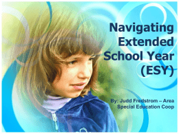 Extended School Year ESY - Area Special Education Cooperative